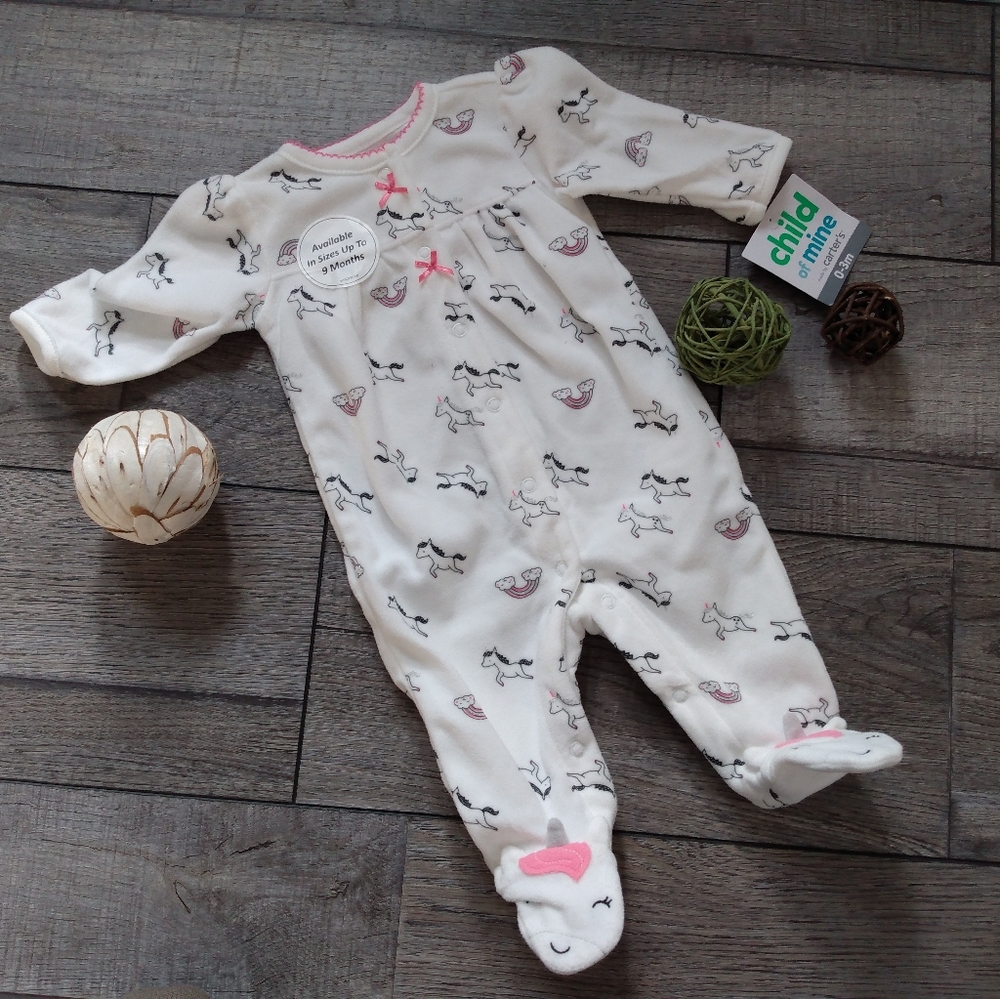 Carter's unicorn fuzzy footie pajamas